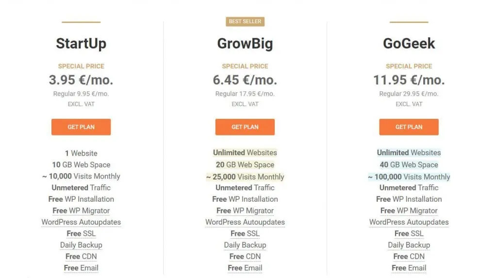 SiteGround Hosting Plans