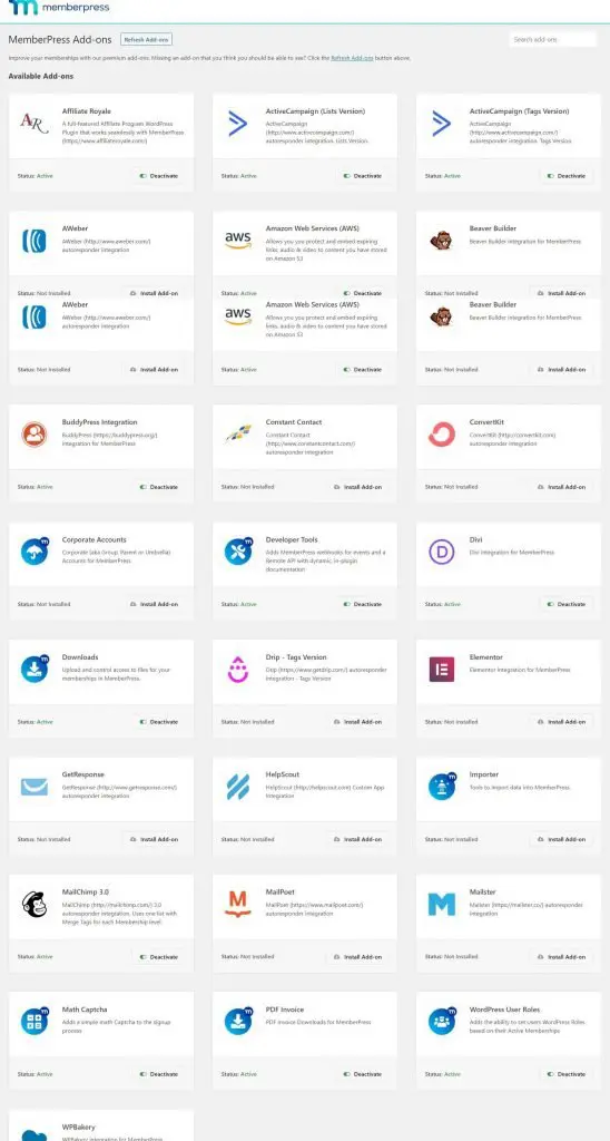 Wordpress MemberPress Plugin Add-ons